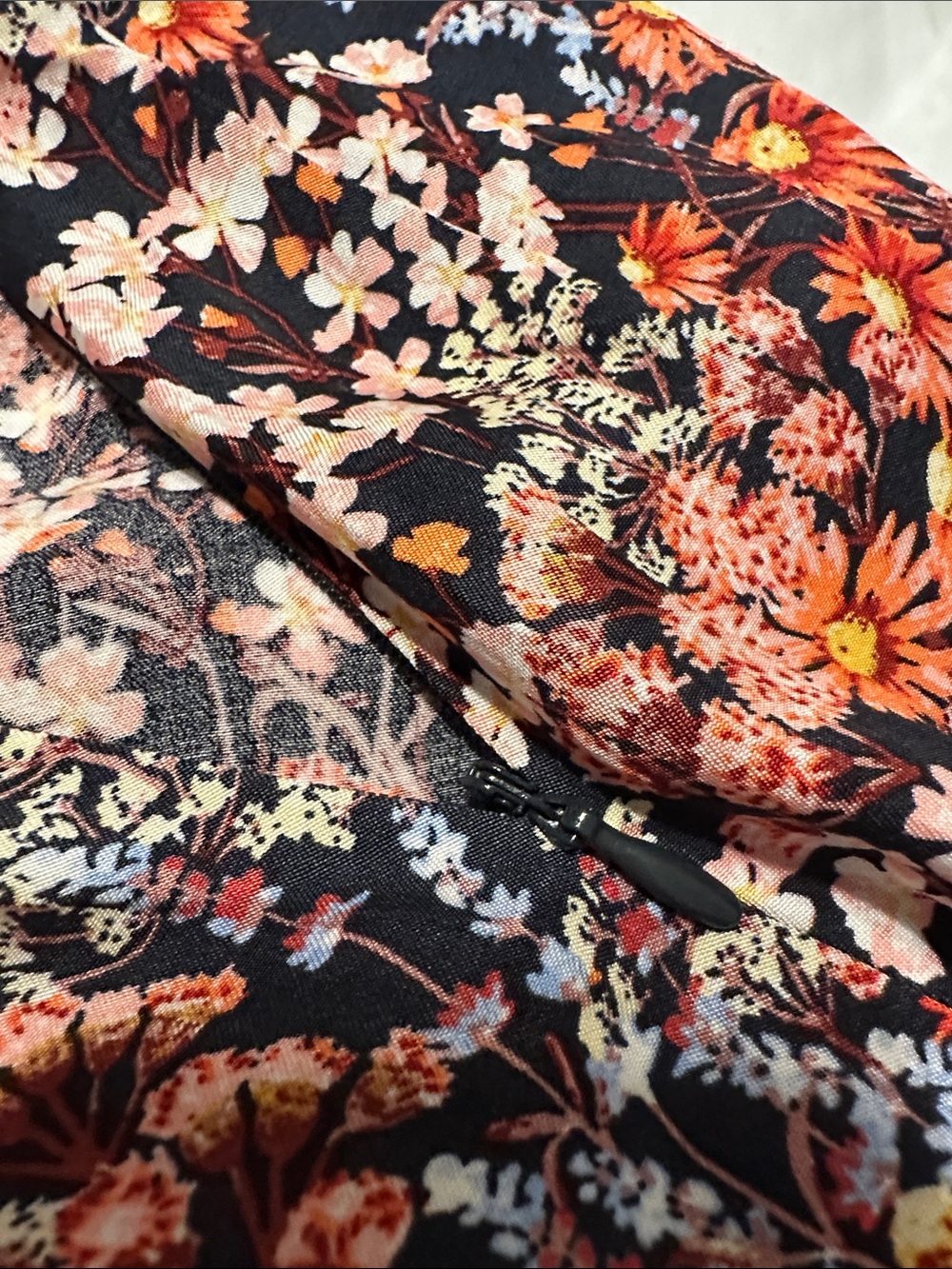 H&M Black Midi Skirt with Orange & Pink Floral Print - Picture 5 of 5